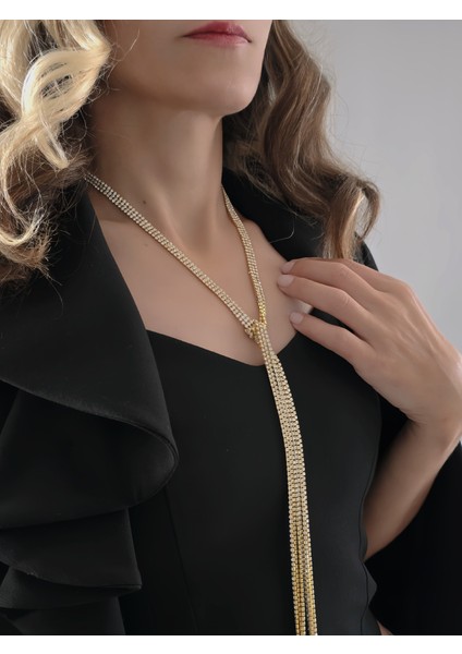 Altın Kaplama Üç Sıralı Su Yolu Şal Model Kolye indirimleri