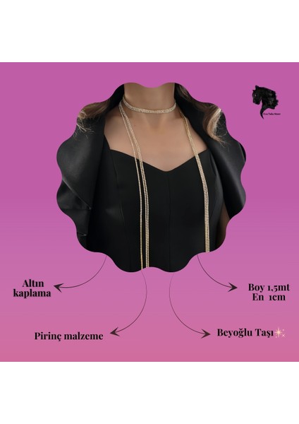 Altın Kaplama Üç Sıralı Su Yolu Şal Model Kolye