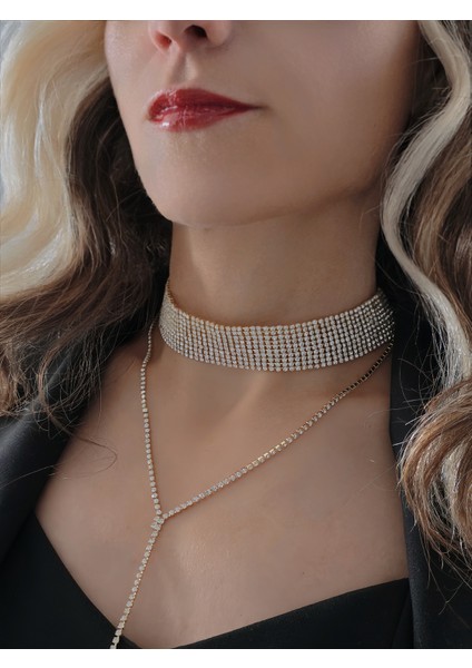 Altın Kaplama Rhinestone Y Model Su Yolu Model Kolye indirimleri