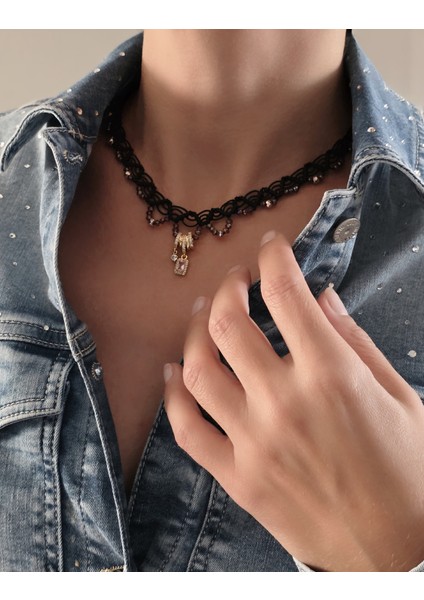 Makrome Bohem Ip Örme Yavru Ağzı El Yapımı Bağlamalı Kolye