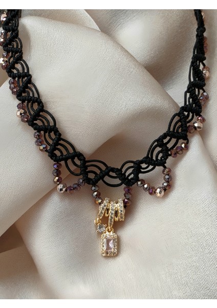 Makrome Bohem Ip Örme Yavru Ağzı El Yapımı Bağlamalı Kolye modelleri