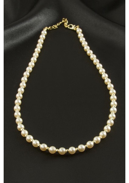 Krem Rengi İnci Kolye