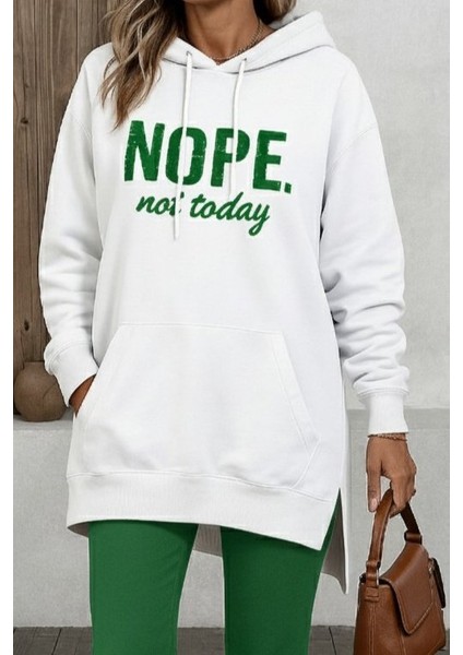 Kadın Uzun Kollu Kapşonlu Bağcıklı Viskon Iki Iplik Sweat fiyatları