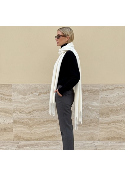 Klein Soft Touch Püskül Detaylı Yün Dokulu Premium Kışlık Şal Saçaklı Atkı fiyatları