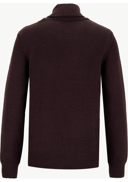 Balıkçı Yaka Relaxed Düz Örgü Desenli Kahve Kazak Kadın M5WL-KZK1449 fiyatları