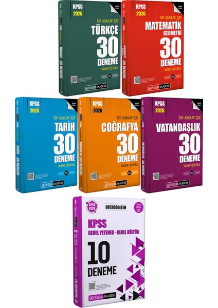 2026 Kpss Türkçe Matematik Tarih Coğrafya Vatandaşlık 30 Deneme - 2026 Kpss Ortaöğretim Çözümlü 10 Deneme