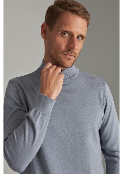 Indigo Standart Fit Dar Kalıp Yarım Balıkçı Düz Uzun Kollu Triko fiyatları