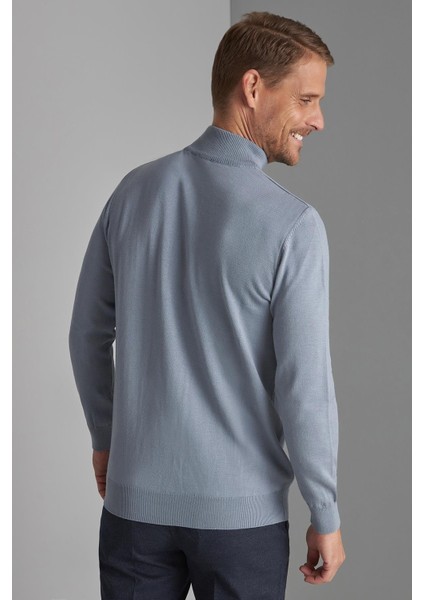 Indigo Standart Fit Dar Kalıp Yarım Balıkçı Düz Uzun Kollu Triko modelleri