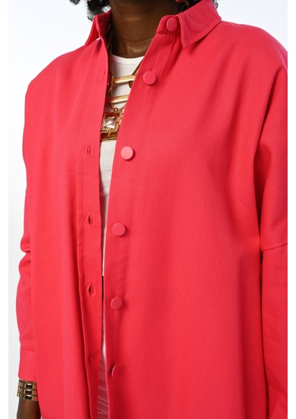 Kadın Oversıze Kesim Gabardin Kumaş Gömlek fiyatları