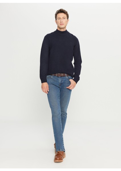 Yarım Balıkçı Yaka Standart Lacivert Erkek Kazak ACE049261482_LAC fiyatları