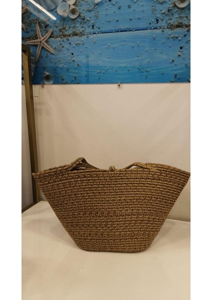 El Yapımı Örgü Omuz Çantası & Plaj Çantası Kaverengi fiyatları