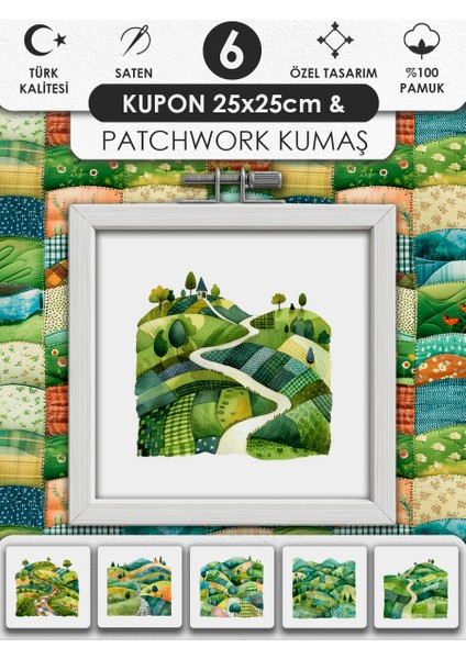 Patchwork Kumaş Seti – Dikiş ve Hobi Için %100 Pamuk Desenli Kumaş Kuponları