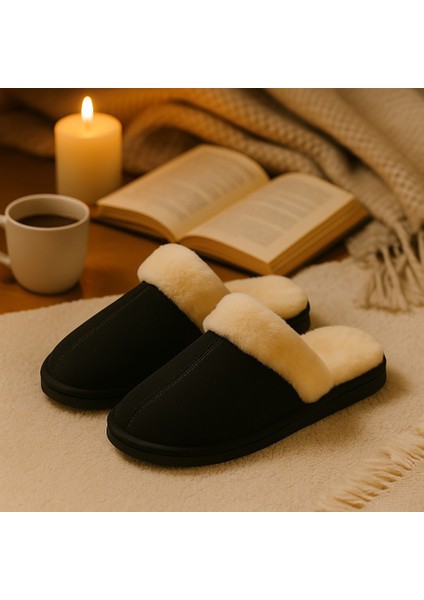 Nice For You Premium Kadın Kürklü Peluş Ev Terliği Cozy Kalın Tabanlı Yün Astarlı Kışlık fiyatları