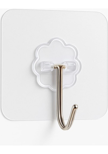 Şeffaf 5 Adet Kendinden Yapışkanlı Pratik Kancalı Mutfak Banyo Duvar Askısı