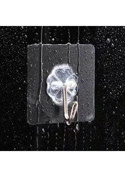 Şeffaf 5 Adet Kendinden Yapışkanlı Pratik Kancalı Mutfak Banyo Duvar Askısı