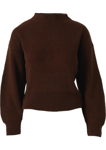 Kalın Triko Kazak Acı Kahve