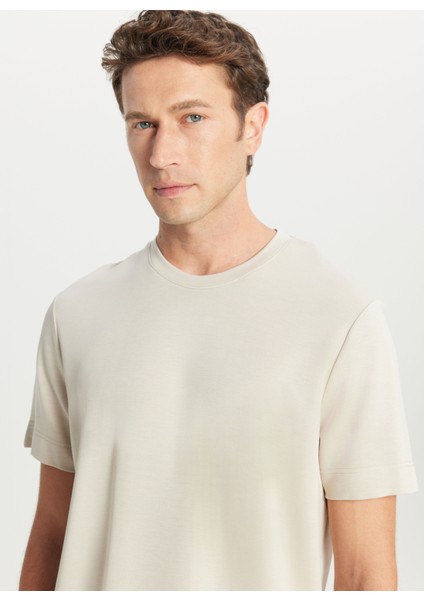 Bisiklet Yaka Bej Erkek T-Shirt ACE091261559_BEJ fırsatları