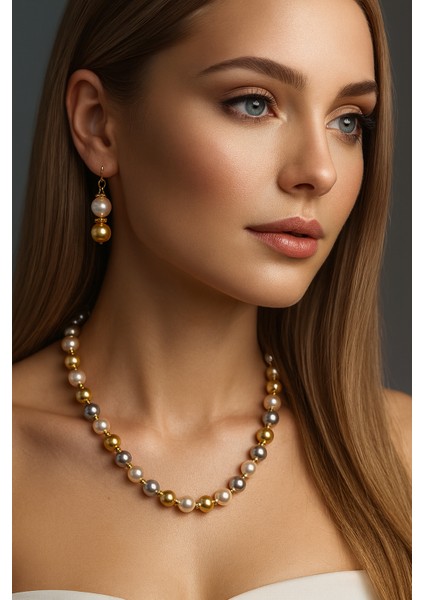 Gerçek Mayorka Incisi Kolye Seti