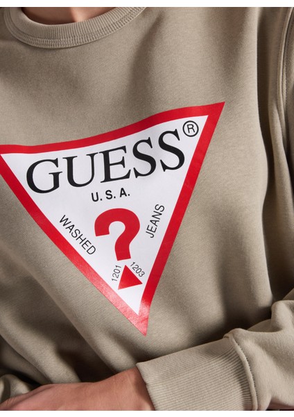 Yuvarlak Yaka Baskılı Yeşil Kadın Sweatshırt Original Fleece Kadın Sweatshirt fırsatları