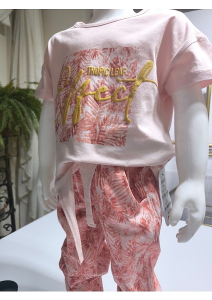 Kız Çocuk Pantolon Tişört Takım %100 Pamuk Nefes Alan Rahat Tarz Tasarım Cepli fırsatları