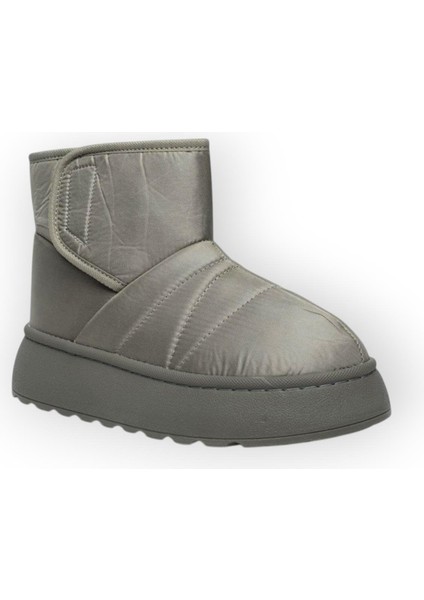 İçi Kürklü Paraşüt Kumaş Cırtlı Kalın Taban Kadın Bot GRİ fiyatları