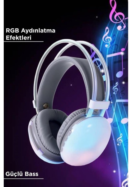 Kablosuz Rgb Işıklı Kulak Üstü Bluetooth Kulaklık modelleri