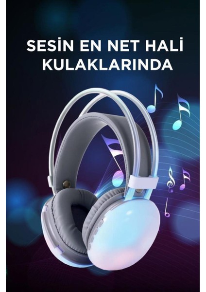 Kablosuz Rgb Işıklı Kulak Üstü Bluetooth Kulaklık indirimleri