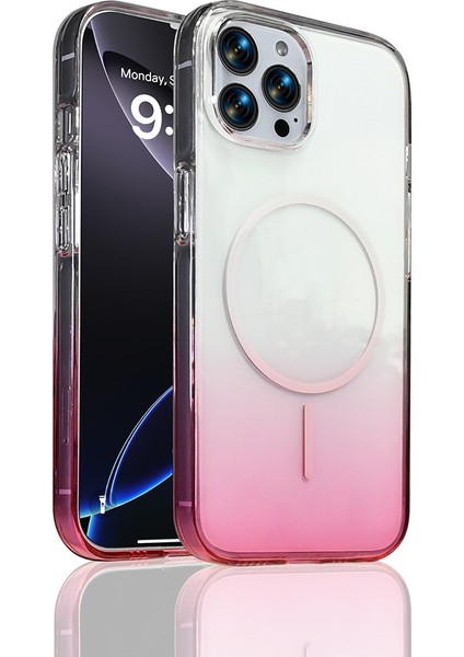 iPhone 15 Pro Max Kılıf Rainbow Renkli Septik Manyetik Şarj Kapak