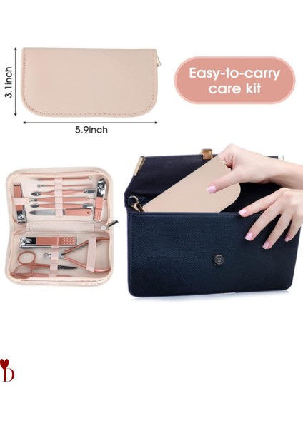 Çantalı Paslanmaz Çelik Manikür&pedikür Set 12 Parça modelleri