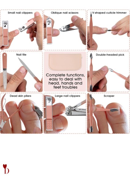 Çantalı Paslanmaz Çelik Manikür&pedikür Set 12 Parça indirimleri