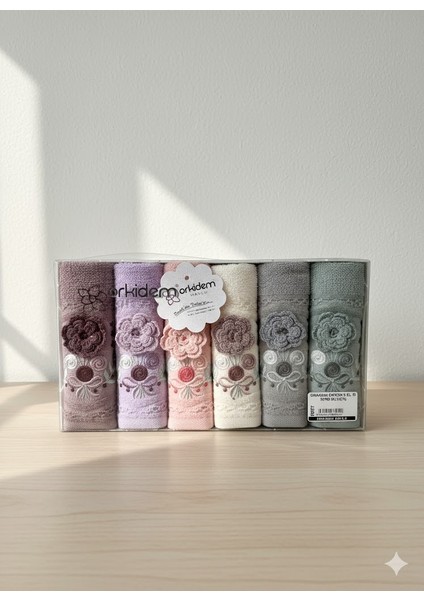 6’lı El Örgüsü Nakışlı havlu seti 50*90 El Havlusu