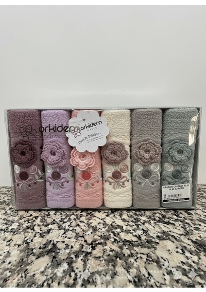 6’lı El Örgüsü Nakışlı havlu seti 50*90 El Havlusu modelleri