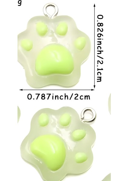 3'lü Karanlıkta Parlayan Kedi Pati Şans Kolye Anahtarlık Küpe Bileklik Reçine Takı Aksesuar Hediye fiyatları