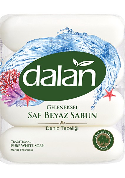 3 Adet Dalan Saf Beyaz El Sabunu Deniz Tazeliği 4X70 G