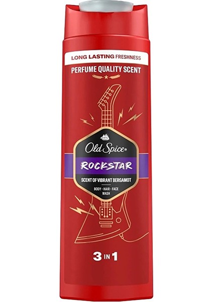 3 Adet Old Spice Duş Jeli Rockstar 400 ml