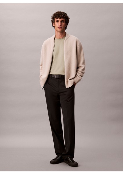 Bisiklet Yaka Normal Kahve Erkek Kazak LV04LD309GNSU_LS Bomber Cashmere Bl