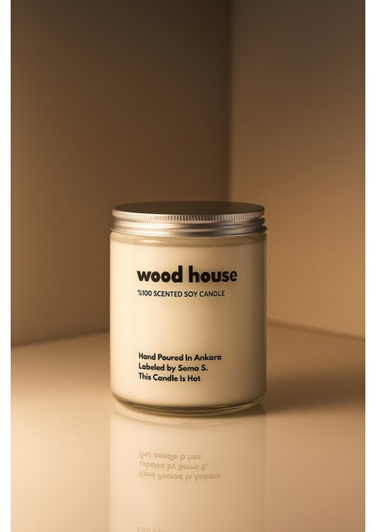 : Wood House : Cam Kavanozda Kokulu %100 Soya Mum (Yenibahar, Mir, Labdanum, Sandal Ağacı) fiyatları