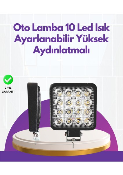 Geniş Aydınlatma Açılı LED Araç Farı | Iş Makineleri ve Gece Sürüşü Için