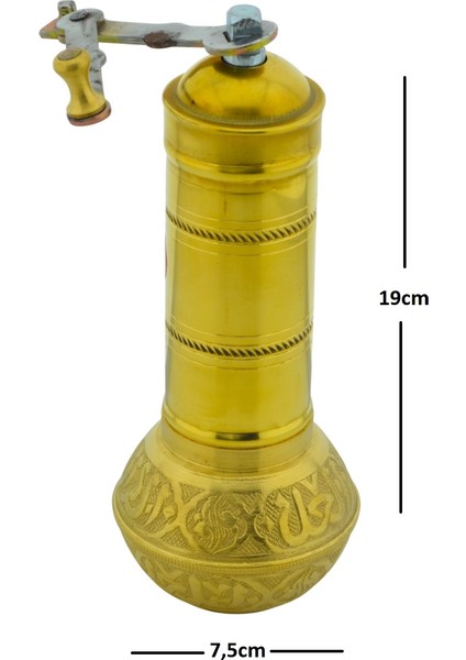 Pirinç El Yapımı Kahve Karabiber Değirmeni Öğütücü 19CM