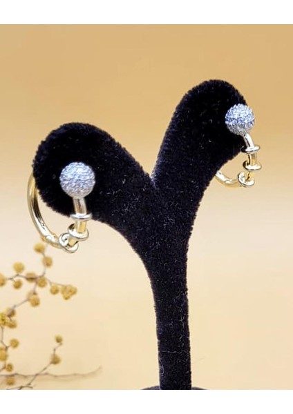 Taşlı Topçuk Gold Halka Küpe fiyatları