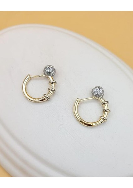 Taşlı Topçuk Gold Halka Küpe fırsatları