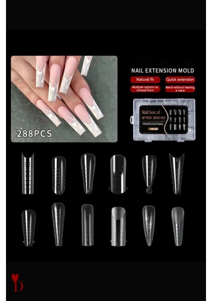 12 Farklı Protez Tipsi, 288 Adet Protez Tırnak Tipsi, Üst Form Mix-Soft Jel Tips Set-Kompozit fırsatları