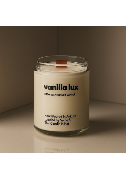 : Vanilla Lux : Cam Kavanozda Kokulu %100 Soya Mum (Vanilya, Sandal, Karamel, Nar) modelleri