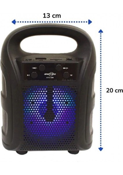 Tutmalı Mini Hoparlör Işıklı Taşınabilir Bluetooth Wireless Radyolu Sd Kart ve USB Girişli Hoparlör (5324) fırsatları