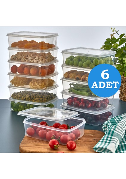 Şeffaf Kapaklı Saklama Kabı Derin Dondurucu-Mikro Dalgada Kullanılabilir Erzak Saklama Kabı