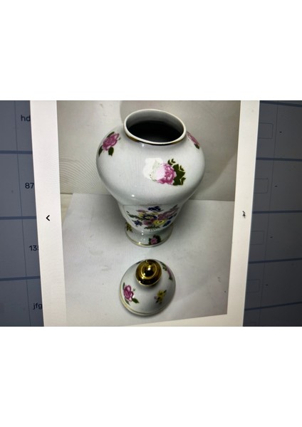 21 cm Boyunda Avrupa Porselen Kapaklı Vazo