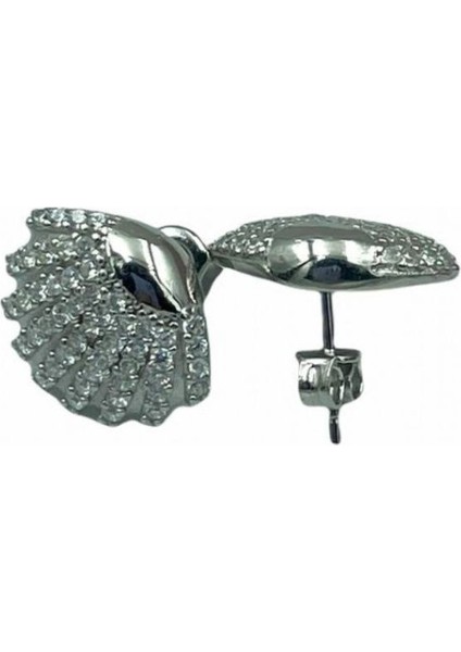 Rodyum Kaplama Deniz Kabuğu Küpe