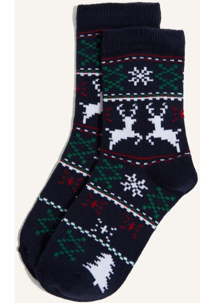 Kız Çocuk Yılbaşı Temalı 2'li Pamuklu Uzun Çorap G3870A8NS fiyatları