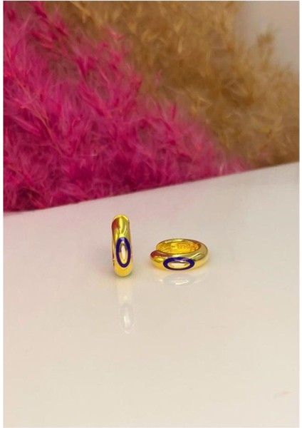 Mineli Nazar Halka Küpe modelleri