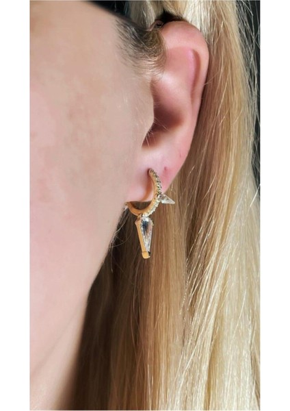 3 Lü Zirkon Taşlı Halka Küpe fiyatları